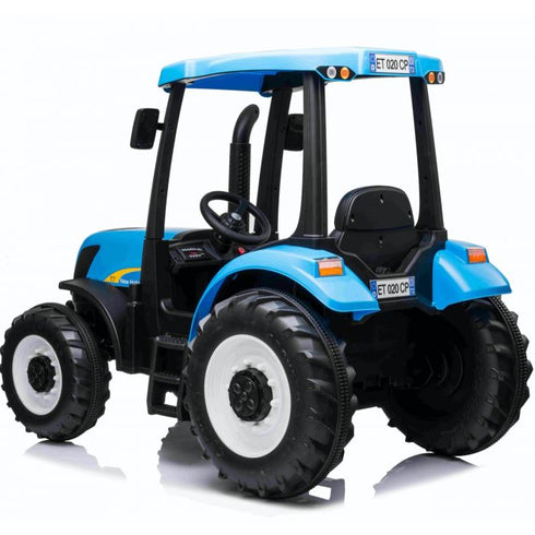 Licensed New Holland T7 Tractor Kids Electric Ride On Tractor 24V - Blue