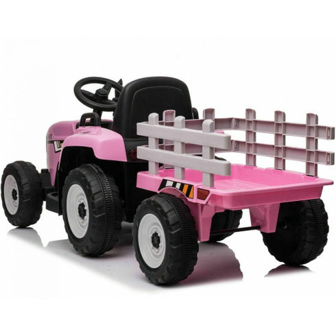 KIDS ELECTRIC RIDE ON TRACTOR WITH TRAILER & PARENTAL REMOTE CONTROL 12v