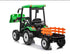 New 24v High roof kids electric ride on tractor with trailer - Green