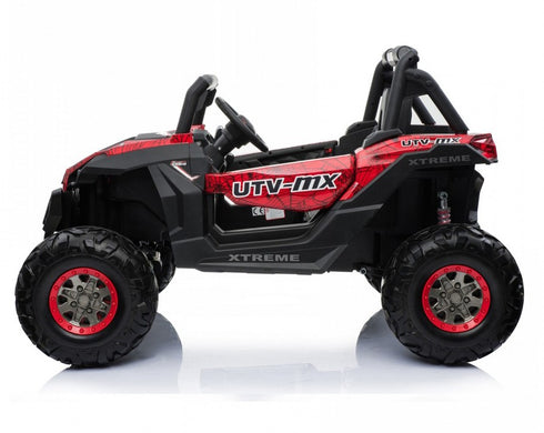 Renegade UTV-MX Buggy Style 24V 4WD Kids Electric Ride On With EVA Tyres, LEATHER seats and MP4 screen - Red spider-web