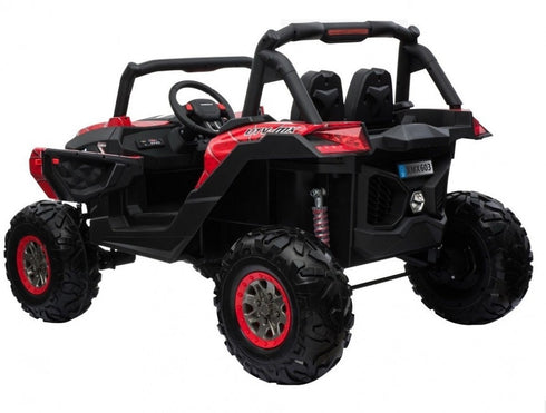 Renegade UTV-MX Buggy Style 24V 4WD Kids Electric Ride On With EVA Tyres, LEATHER seats and MP4 screen - Red spider-web