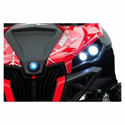 Renegade UTV-MX Buggy Style 24V 4WD Kids Electric Ride On With EVA Tyres, LEATHER seats and MP4 screen - Red spider-web