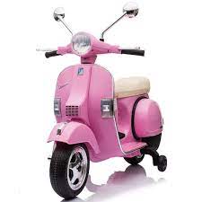 Licensed Children's Vespa 12V Ride On Electric Bike - Pink