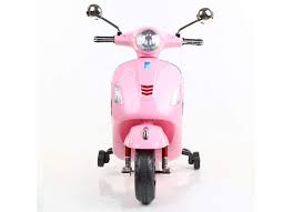 Licensed Children's Vespa 12V Ride On Electric Bike - Pink