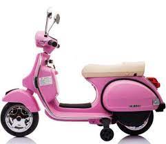 Licensed Children's Vespa 12V Ride On Electric Bike - Pink