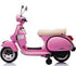 Licensed Children's Vespa 12V Ride On Electric Bike - Pink