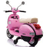 Licensed Children's Vespa 12V Ride On Electric Bike - Pink