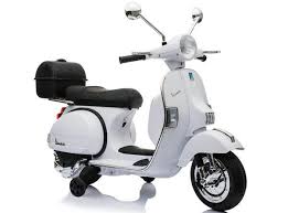 Licensed Children's Vespa 12V Ride On Electric Bike - White