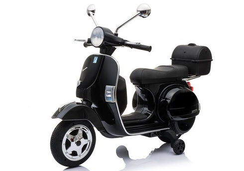 Licensed Children's Vespa 12V Ride On Electric Bike - Black