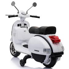 Licensed Children's Vespa 12V Ride On Electric Bike - White