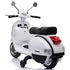 Licensed Children's Vespa 12V Ride On Electric Bike - White