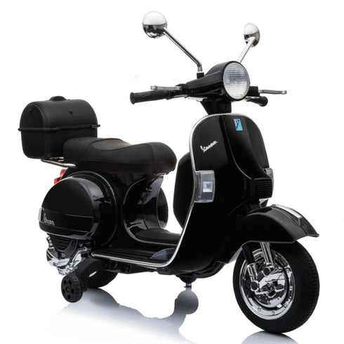 Licensed Children's Vespa 12V Ride On Electric Bike - Black