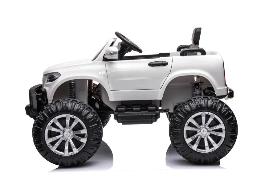 New Mercedes monster truck 24v 4wd mp4 kids ride on car White